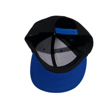 Load image into Gallery viewer, Vintage 1990s Black And Royal Blue God First SnapBack Hat
