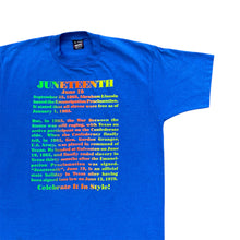 Load image into Gallery viewer, Vintage 1980s Blue Juneteenth T-Shirt
