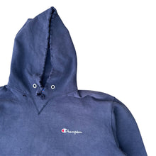 Load image into Gallery viewer, Vintage 1990s Faded Thrashed Navy Blue Champion Hoodie
