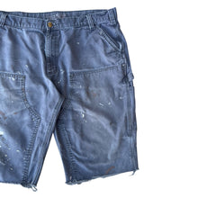 Load image into Gallery viewer, Vintage Faded Gray Thrashed Carhartt Double Knee Cutoff Shorts

