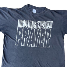 Load image into Gallery viewer, Vintage Faded Black Distressed Thrashed Boxy Prayer T-shirt
