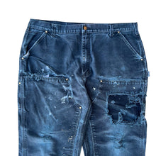 Load image into Gallery viewer, Vintage Faded Black Thrashed Baggy Double Knee Carhartt Pants
