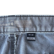 Load image into Gallery viewer, Vintage Faded Gray Thrashed Carhartt Double Knee Cutoff Shorts
