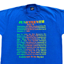 Load image into Gallery viewer, Vintage 1980s Blue Juneteenth T-Shirt
