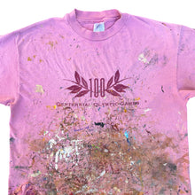 Load image into Gallery viewer, Vintage Thrashed Paint Splattered Pink Olympics Games T-Shirt
