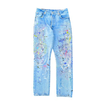 Load image into Gallery viewer, Vintage Distressed Thrashed Paint Splattered Levis 501 Jeans
