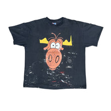 Load image into Gallery viewer, Vintage Thrashed Bullwinkle Faded Black Painter T-Shirt
