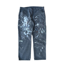 Load image into Gallery viewer, Vintage Olive Green Thrashed Paint Splattered Dickies Pants
