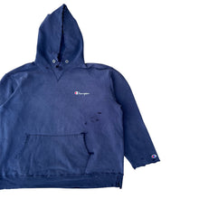 Load image into Gallery viewer, Vintage 1990s Faded Thrashed Navy Blue Champion Hoodie
