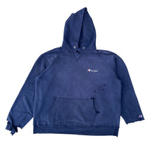 Load image into Gallery viewer, Vintage 1990s Faded Thrashed Navy Blue Champion Hoodie
