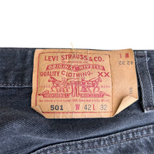 Load image into Gallery viewer, Vintage Baggy Faded Black Levi’s 501 Jeans

