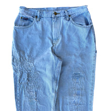 Load image into Gallery viewer, Vintage Distressed Thrashed And Repaired Lee Riders Jeans
