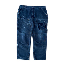 Load image into Gallery viewer, Vintage Faded Black Thrashed Baggy Double Knee Carhartt Pants
