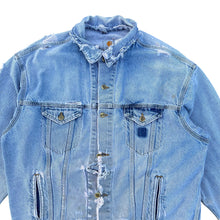Load image into Gallery viewer, Vintage Thrashed Carhartt Light Wash Denim Jacket
