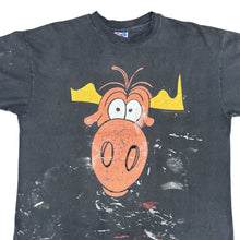 Load image into Gallery viewer, Vintage Thrashed Bullwinkle Faded Black Painter T-Shirt
