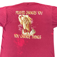 Load image into Gallery viewer, Vintage Thrashed Burgundy Black Jesus T-Shirt
